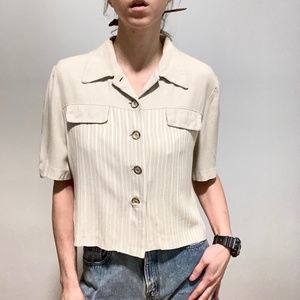 Vintage Cropped Button Down Shirt